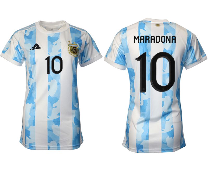Women 2021-2022 Club Argentina home aaa version white #10 Soccer Jerseys